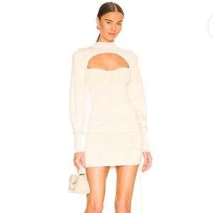 Tanner Ruched Mini Dress in Ivory